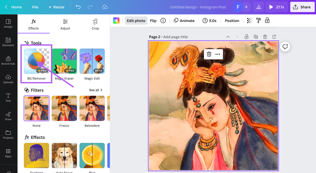 Canva background remover